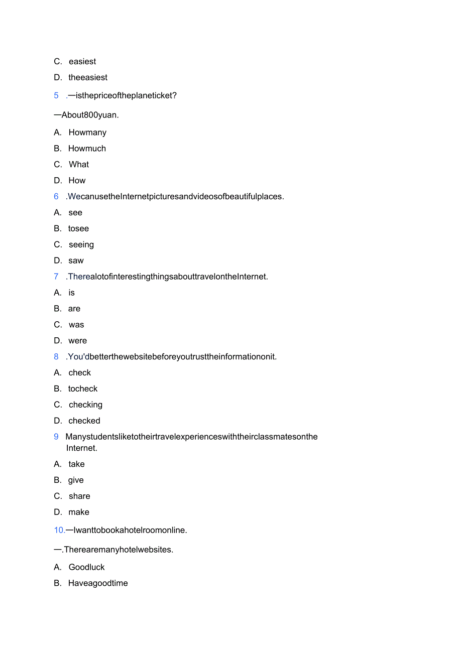 冀教版八年级下册Lesson 22 Travel on the Internet课后作业.docx_第2页