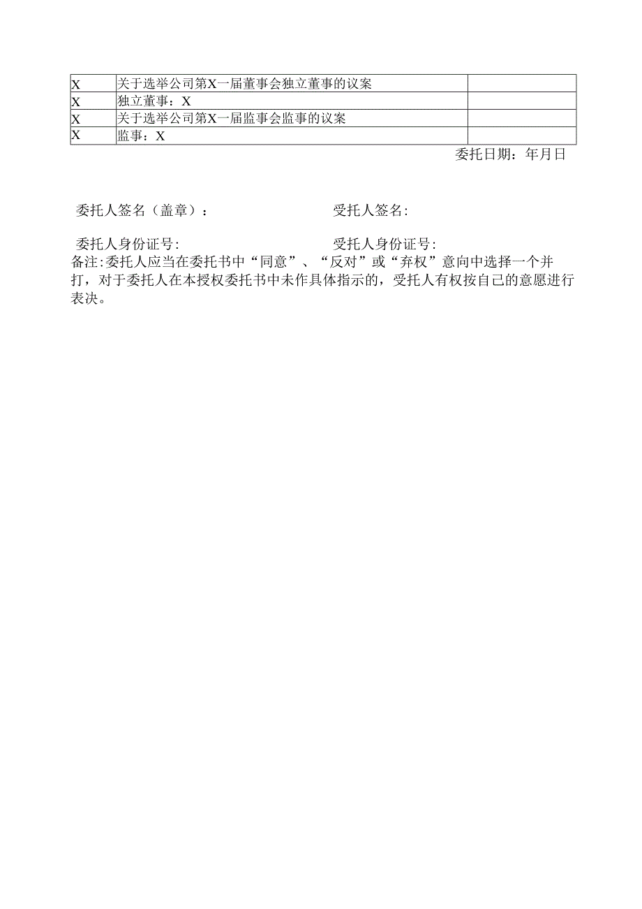 XX股份有限公司202X年股东大会行使表决权授权委托书（2024年）.docx_第2页