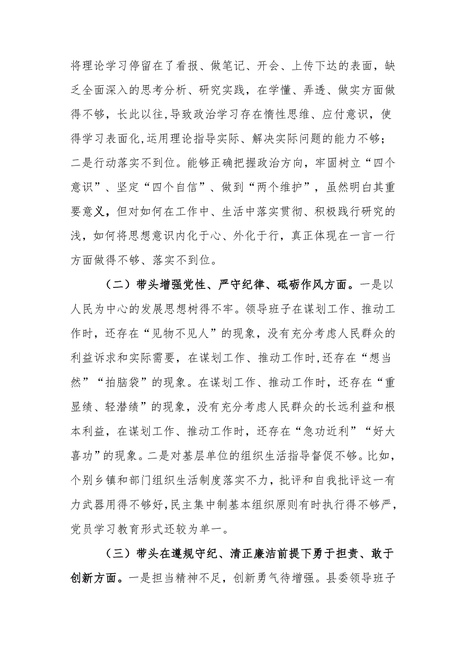 2025年税务局党委书记、局长专题民主生活会四个带头检视剖析对照检查材料.docx_第2页