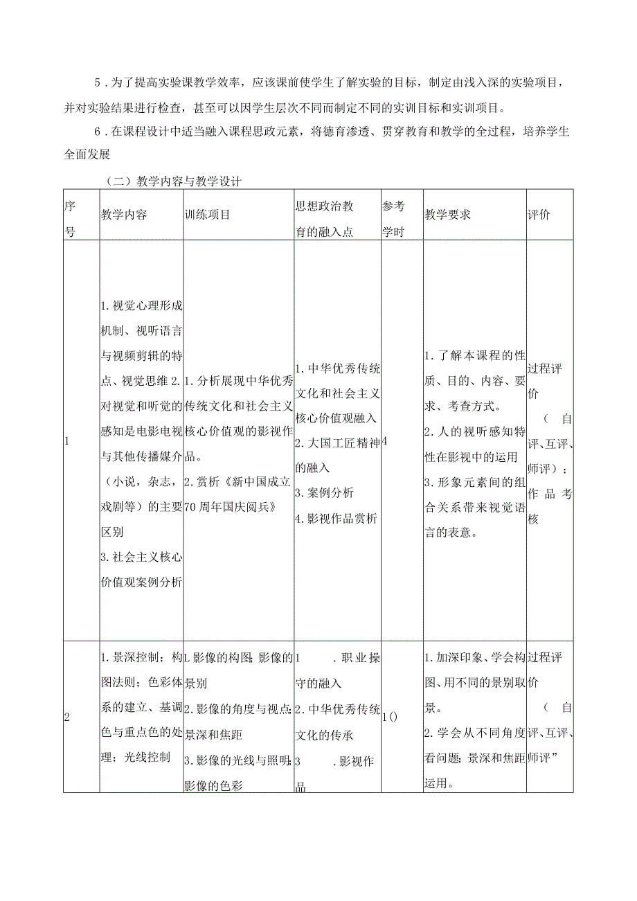 《视听语言与视频剪辑》教学标准（含课程思政）.docx_第3页