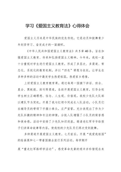 学习中华人民共和国爱国主义教育法心得体会七篇.docx