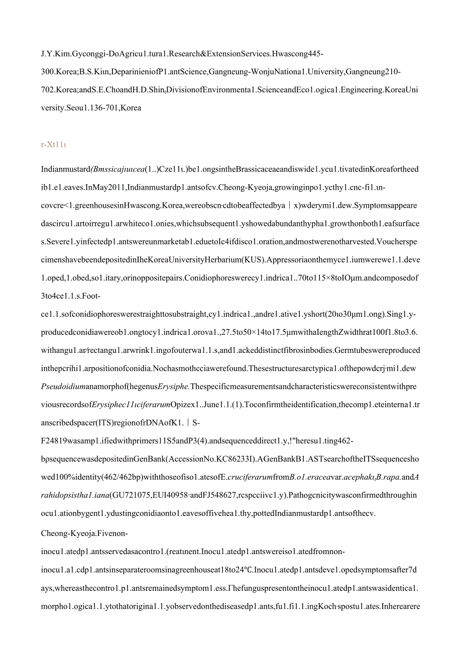 First Report of Powdery Mildew of Periwinkle CausedGolovinomyces orontii in North America.docx_第3页