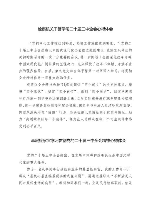 检察机关干警学习二十三中全会心得体会（共七篇）.docx