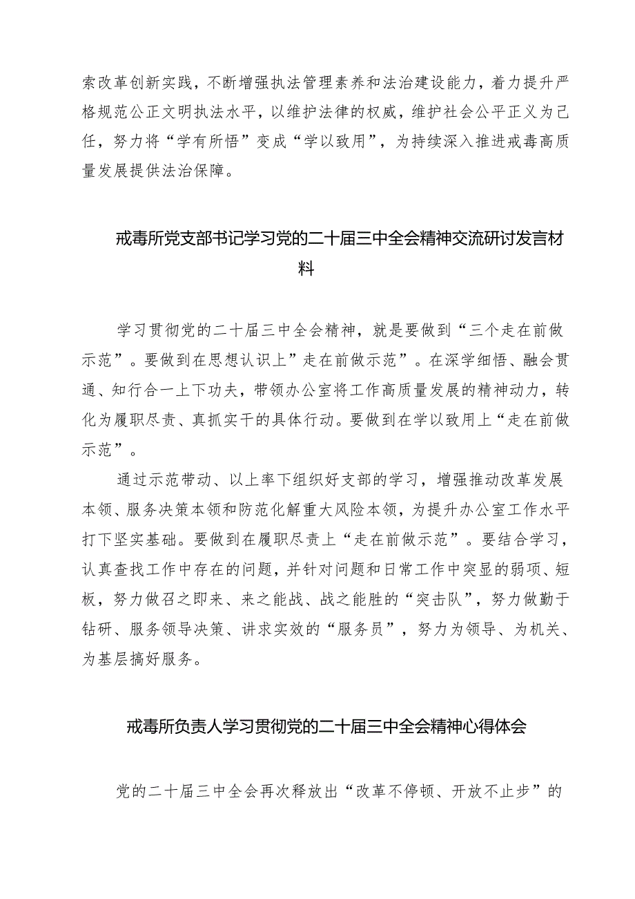 禁毒大队大队长学习党的二十三中全会精神发言材料（共七篇）.docx_第2页