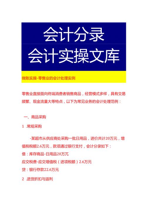 做账实操零售业的会计处理实例.docx