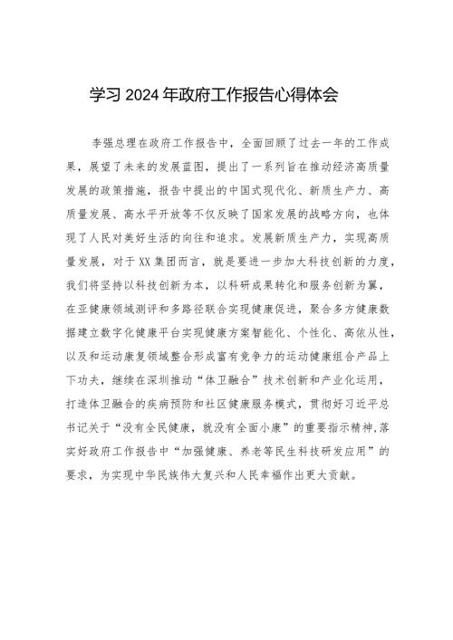 企业学习2024两会政府工作报告的心得体会40篇.docx