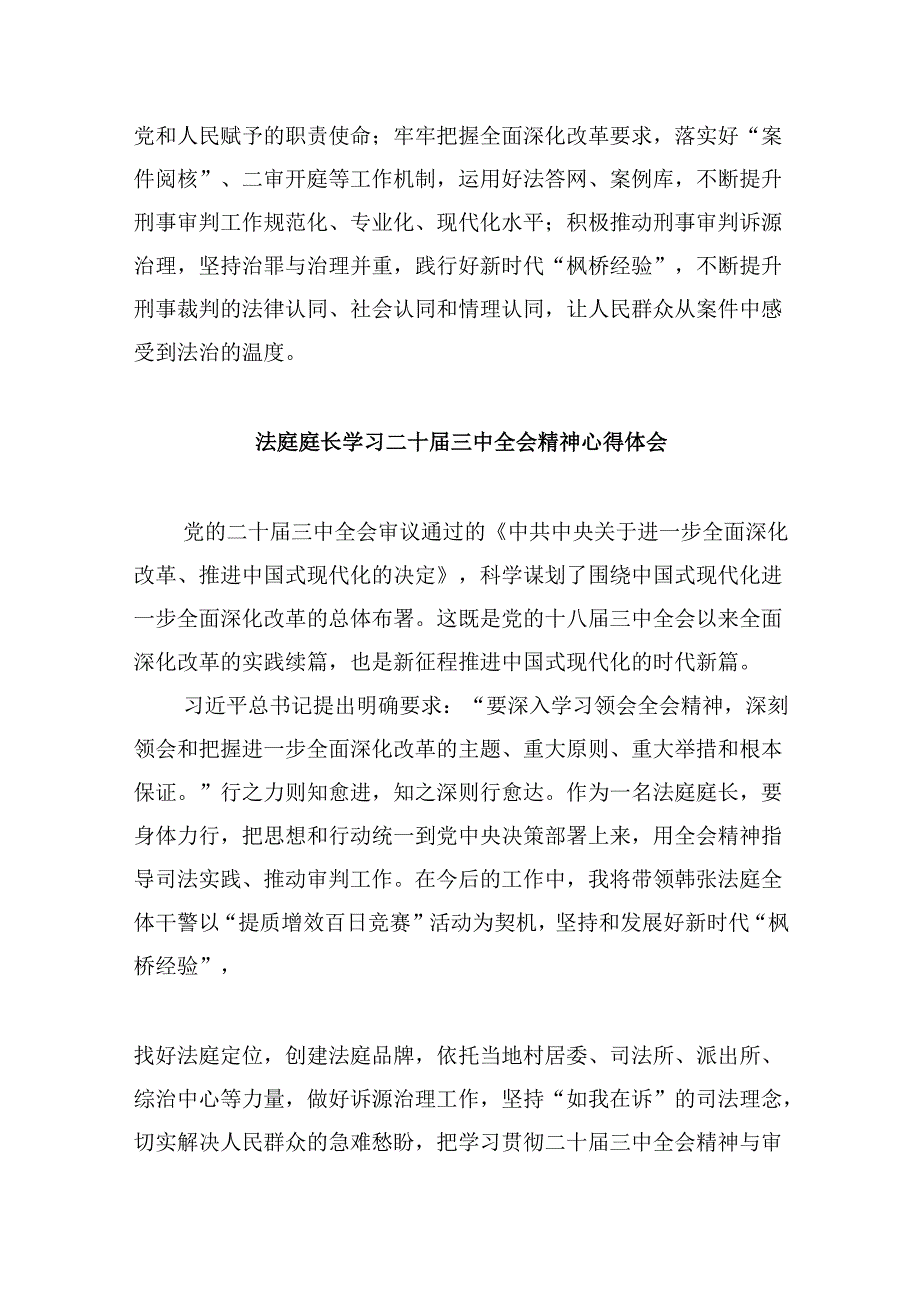 （11篇）立案庭庭长学习贯彻党的二十三中全会精神心得体会（最新版）.docx_第2页