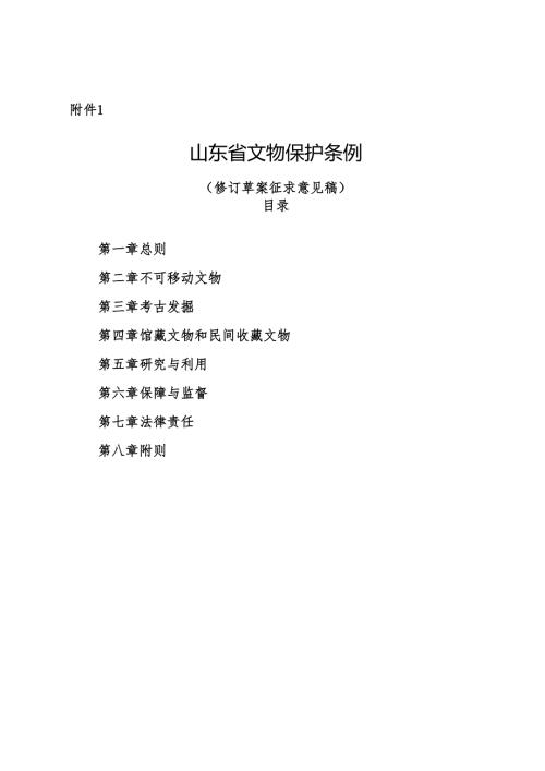 山东省文物保护条例（修订草案征求意见稿）.docx