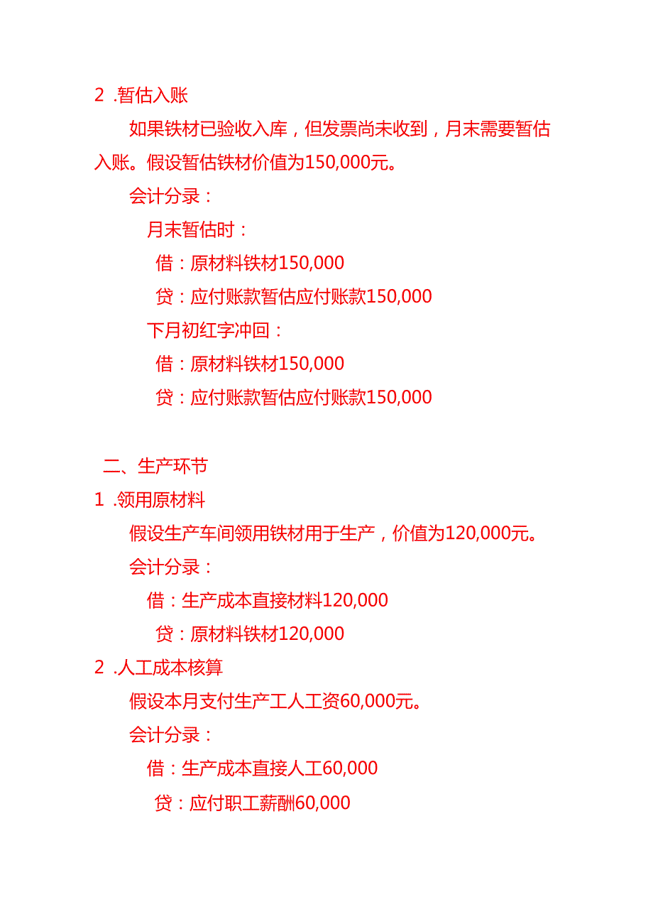 铁材加工厂的会计核算账务处理做账分录模板.docx_第2页