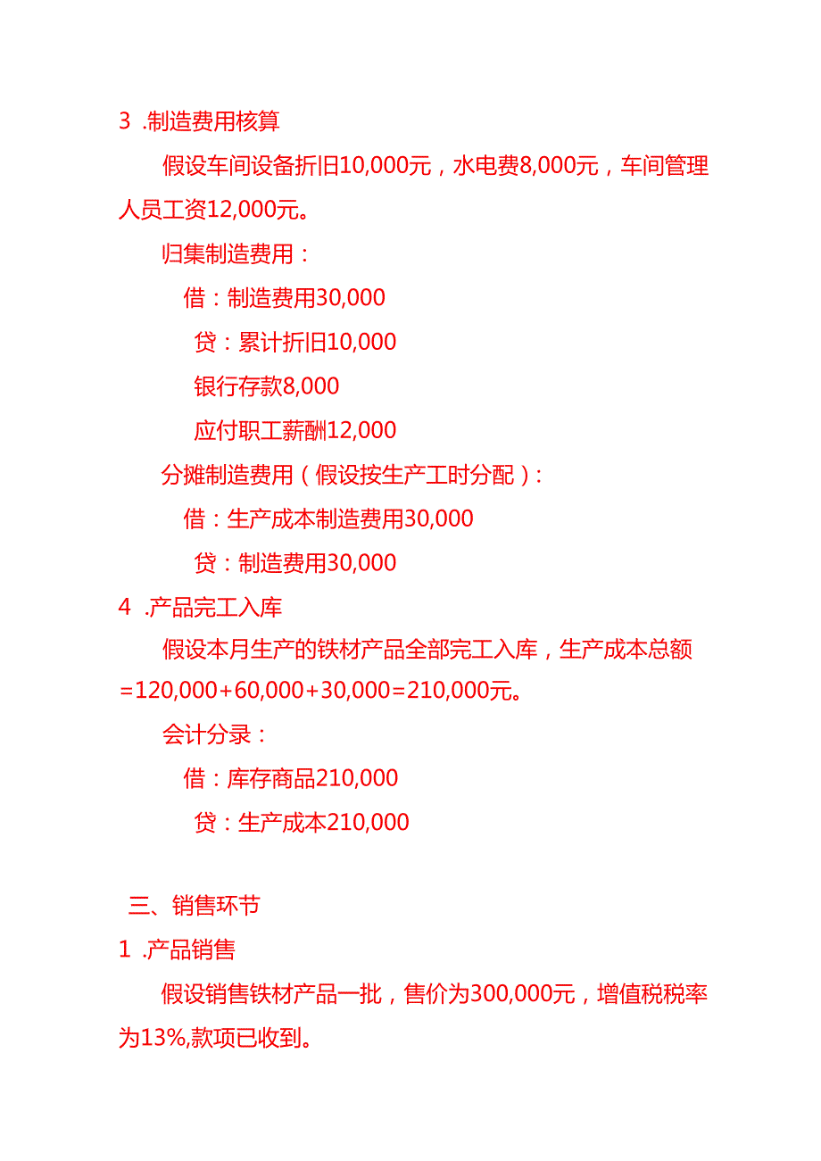 铁材加工厂的会计核算账务处理做账分录模板.docx_第3页