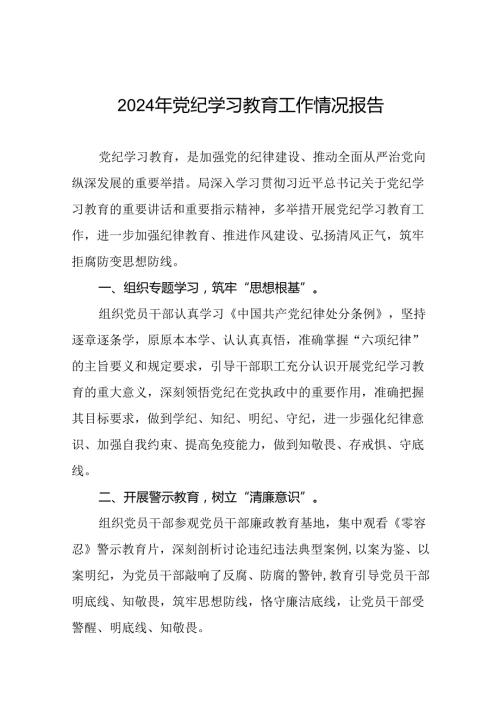 2024开展党纪学习教育工作情况总结汇报材料(11篇).docx