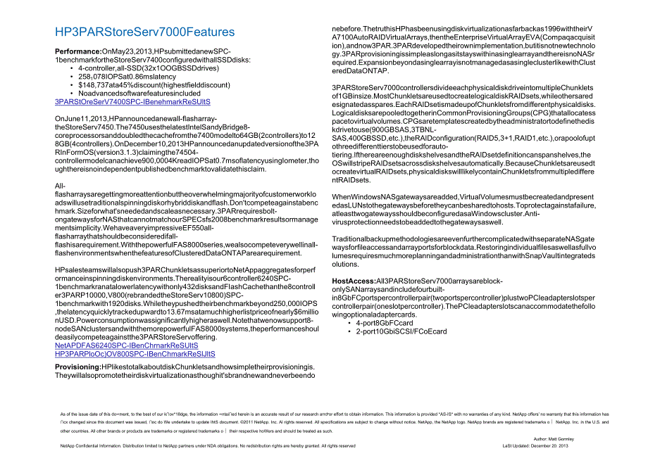 Net HP 3PAR StoreServ 7000 vs. FAS8000 Competitive Strategy Guide 0107.docx_第2页