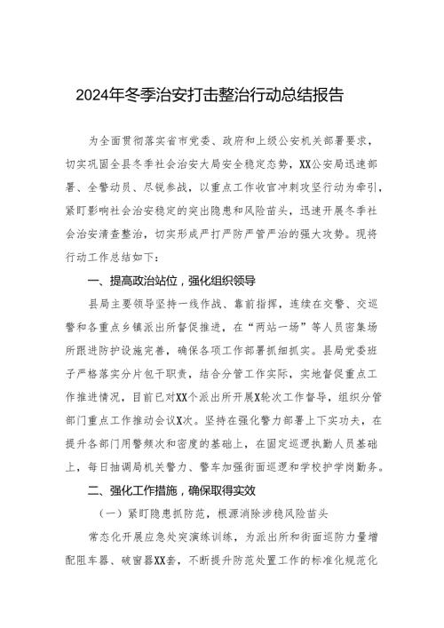 十三篇公安机关冬季治安打击整治行动工作总结.docx