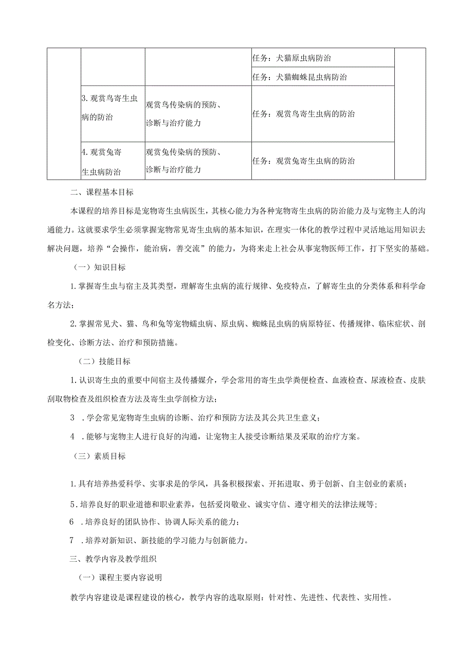 《宠物寄生虫病》课程标准（含课程思政）.docx_第3页