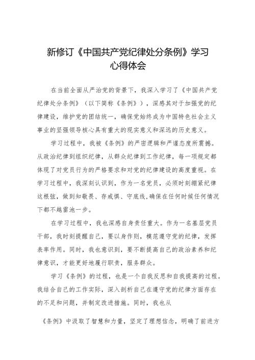 纪检干部学习2024新修订中国共产党纪律处分条例心得体会十三篇.docx