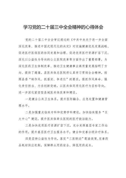 学习贯彻党的二十三中全会精神的心得体会简短交流发言材料模板32篇.docx