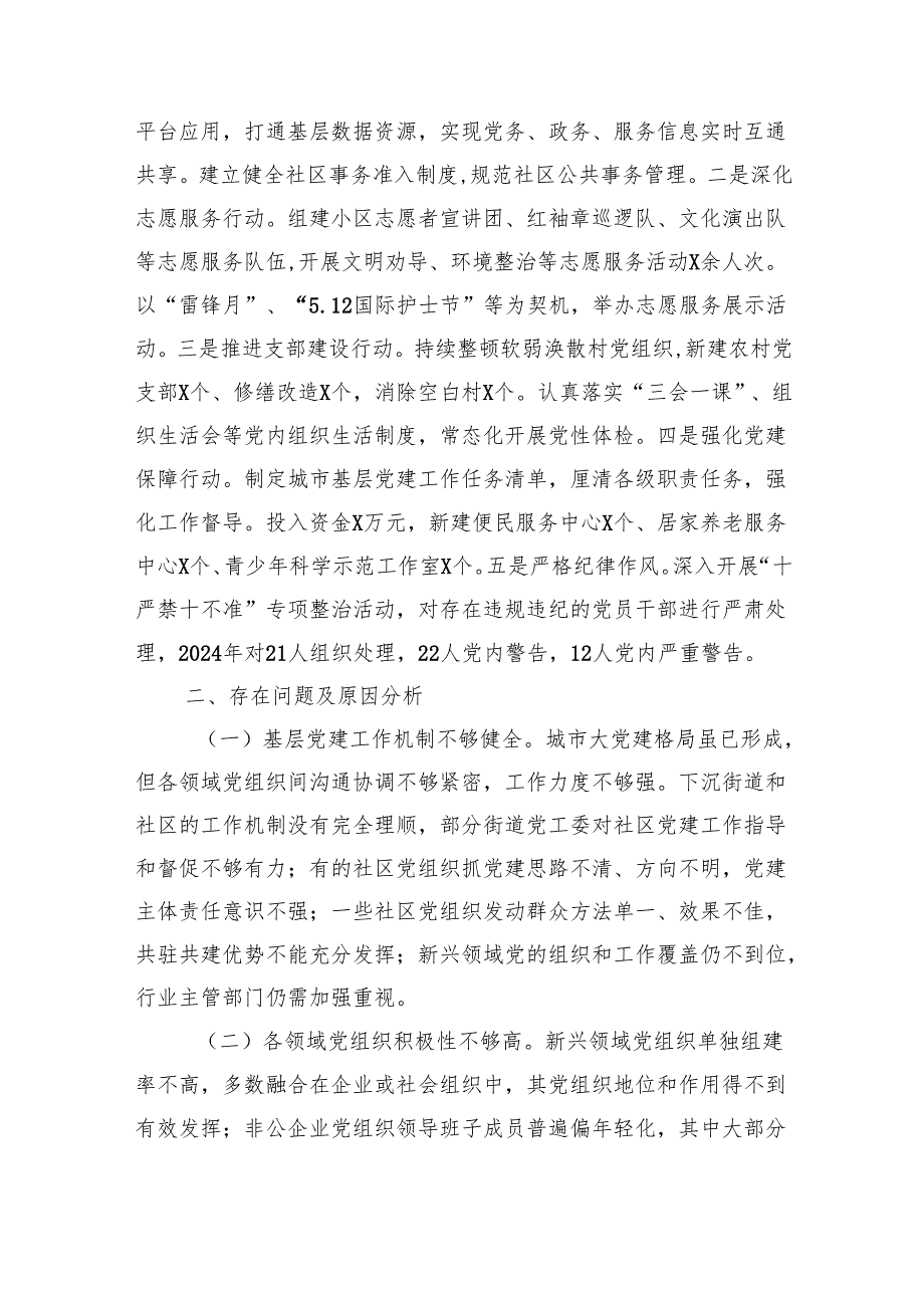 2024年城市党建工作情况总结及下一步工作计划（2697字）.docx_第2页