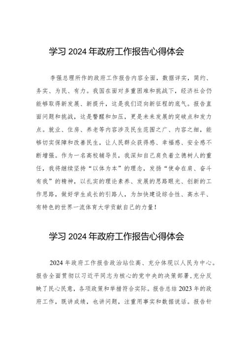 2024两会李强总理所作的政府工作报告心得体会二十篇.docx