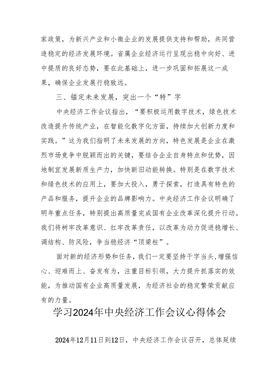 学习2024年中央经济工作会议心得体会 （汇编8份）.docx_第2页