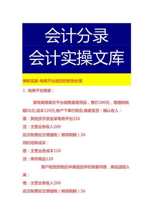 做账实操电商平台退货的账务处理.docx