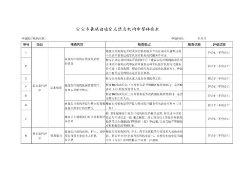 宜宾市医疗保障定点医疗机构申请评估表.docx