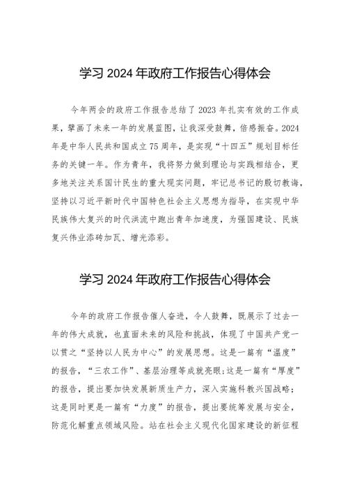 团干部学习2024年“两会”政府工作报告的心得体会40篇.docx