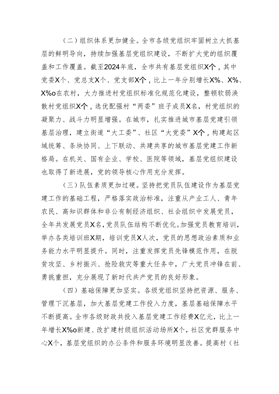 市委书记在2024县区委和市委相关党（工）委书记抓基层党建工作述职评议会上的讲话（5954字）.docx_第2页