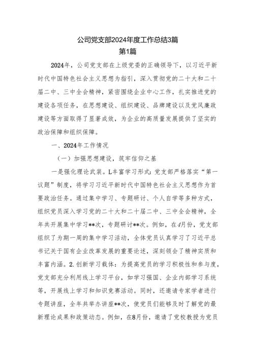公司党支部2024工作总结3篇.docx