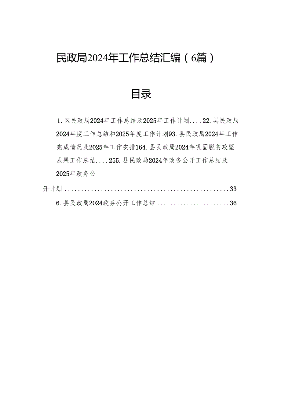 民政局2024年工作总结汇编（6篇）.docx_第1页