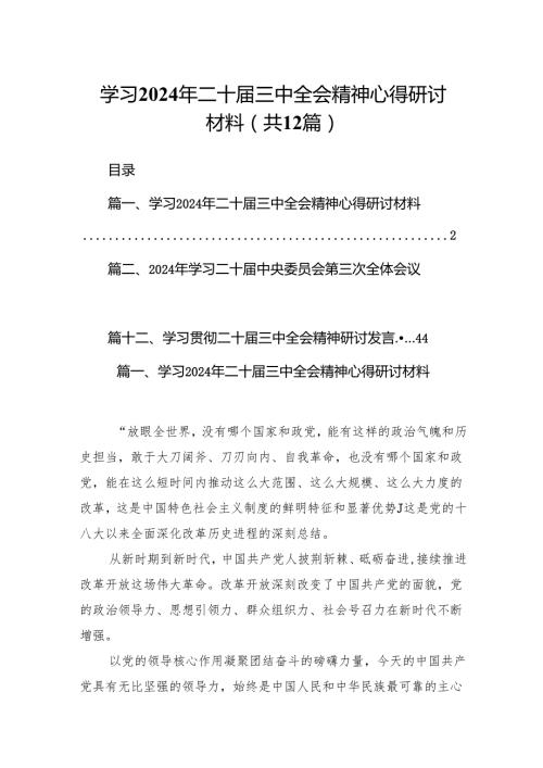 （12篇）学习2024年二十三中全会精神心得研讨材料（精选）.docx