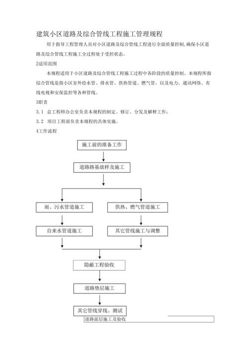 建筑小区道路及综合管线工程施工管理规程.docx