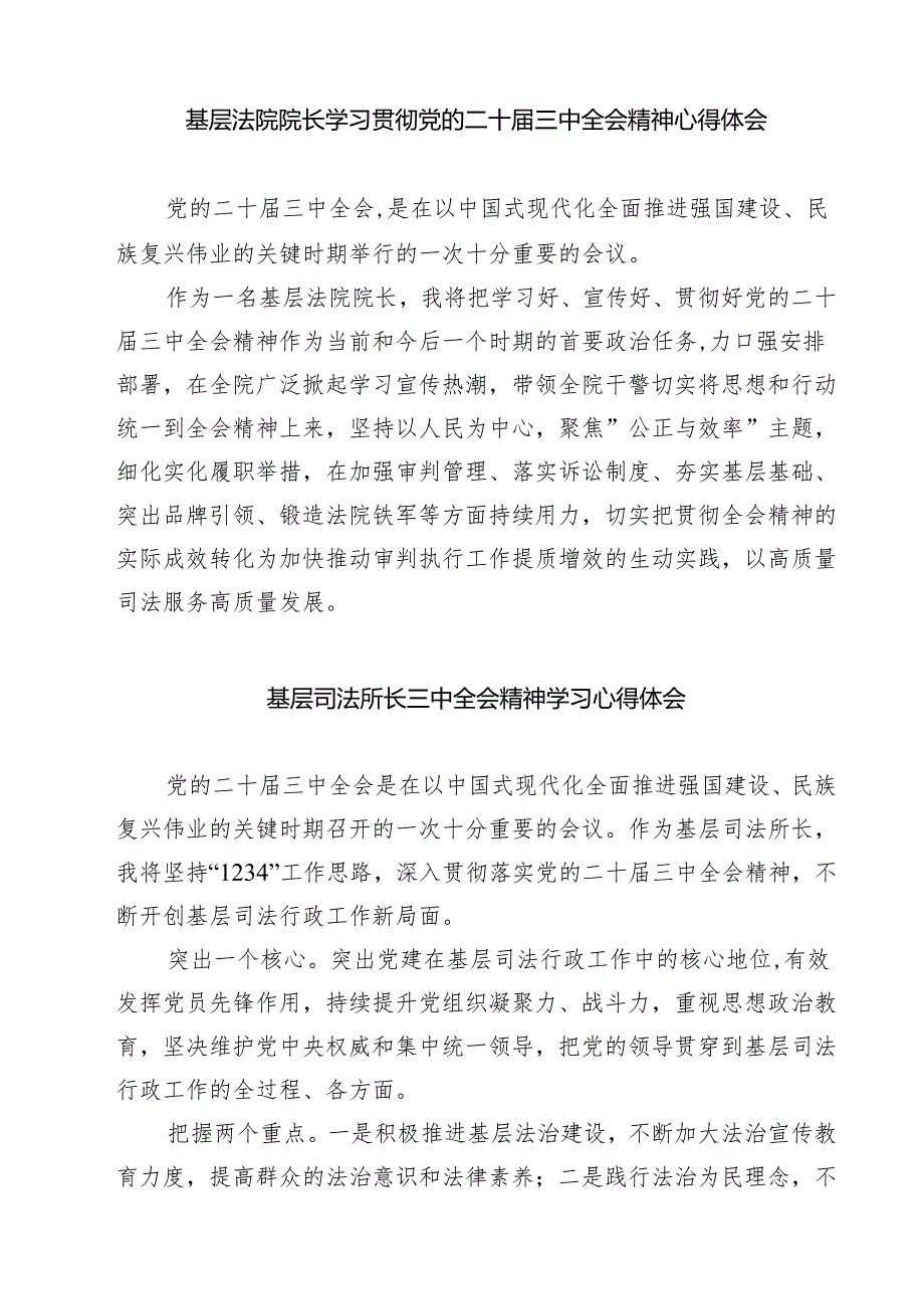 司法行政系统党员干部学习贯彻二十三中全会精神心得体会7篇（精选版）.docx_第3页