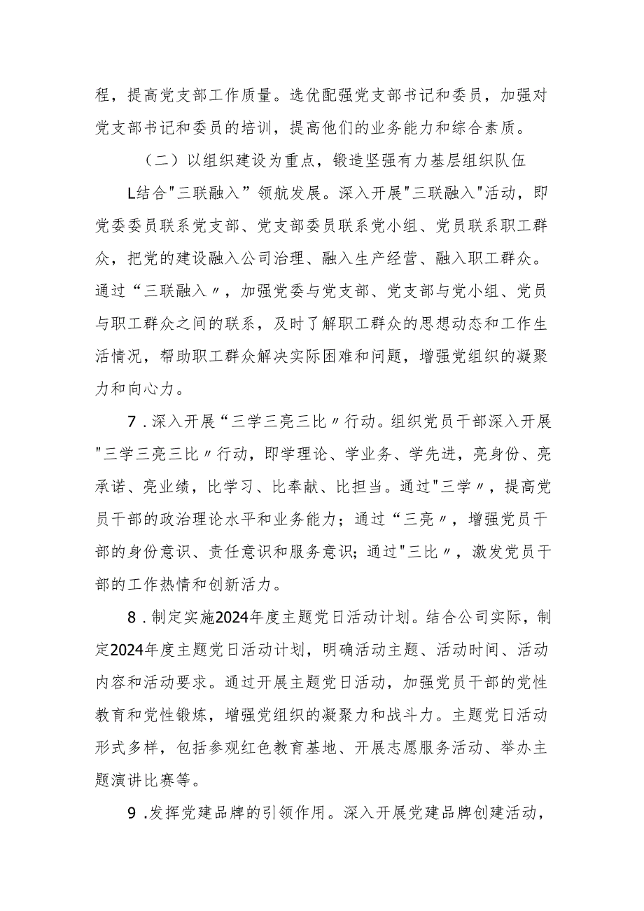 公司 2024年党建工作总结和2025年工作计划.docx_第3页