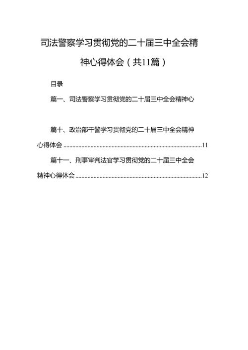（11篇）司法警察学习贯彻党的二十三中全会精神心得体会范文通用.docx