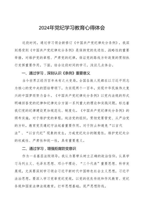 2024关于开展新修订《中国共产党纪律处分条例》暨党纪学习教育的心得体会二十八篇.docx