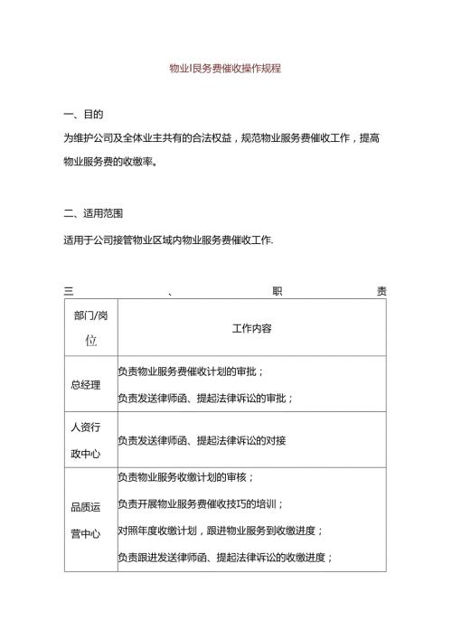 物业服务费催收操作规程.docx