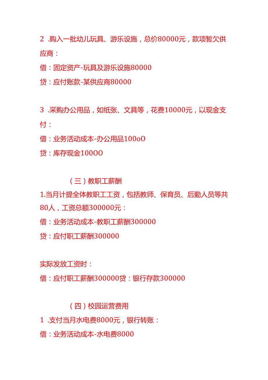 做账实操学前教育学校的账务处理示例.docx_第3页