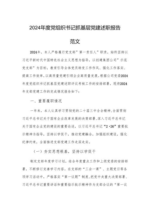 2024党组织书记抓基层党建述职报告范文.docx