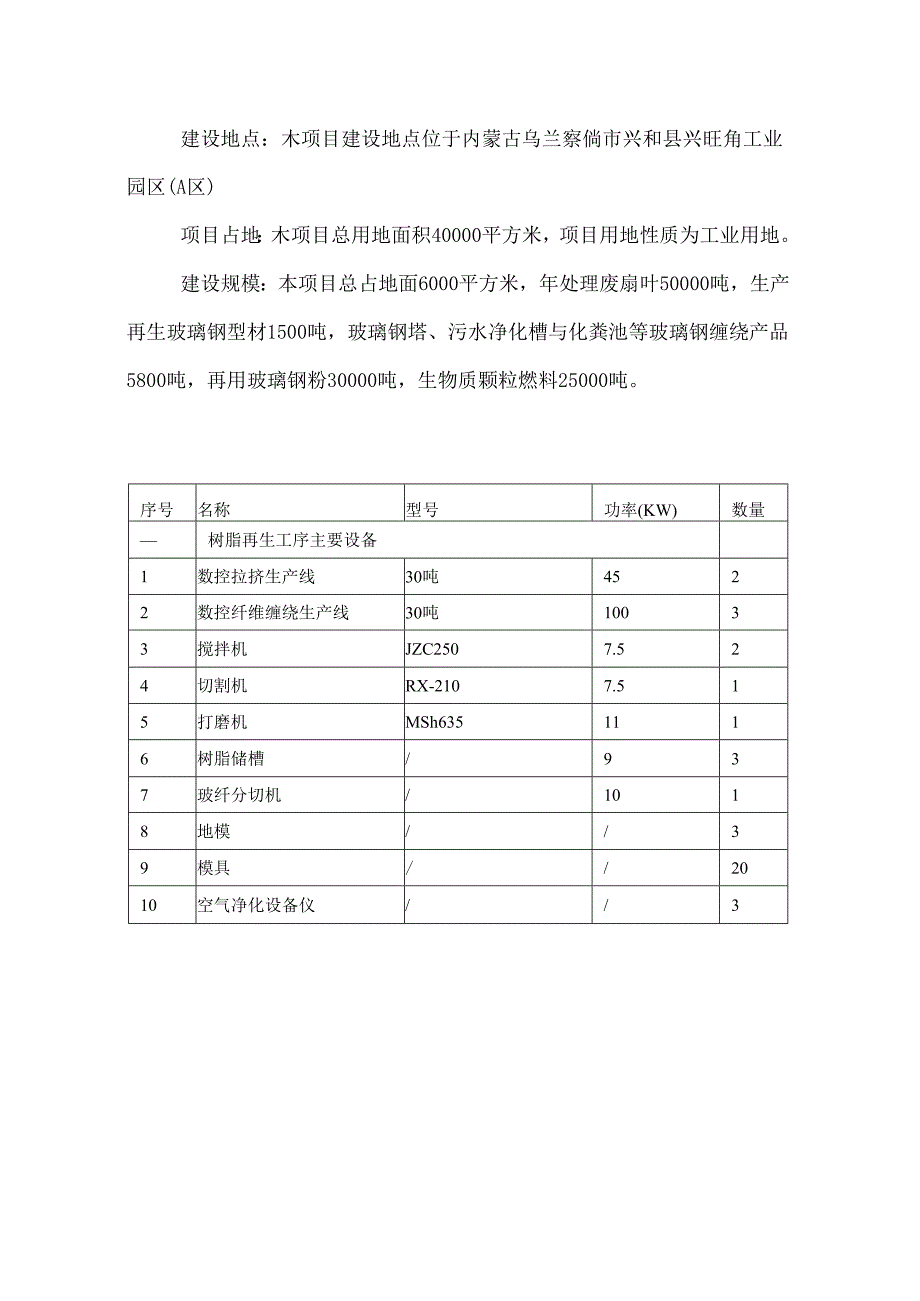 5万吨每年废弃风电叶片处理再生利用项目.docx_第2页
