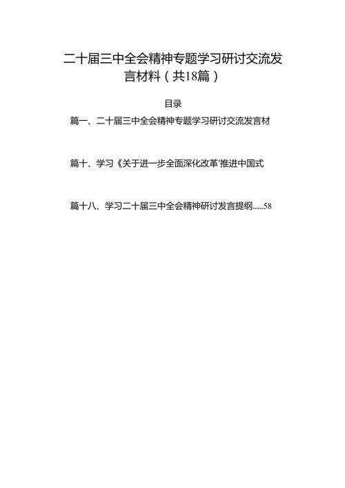 （18篇）二十三中全会精神专题学习研讨交流发言材料（详细版）.docx