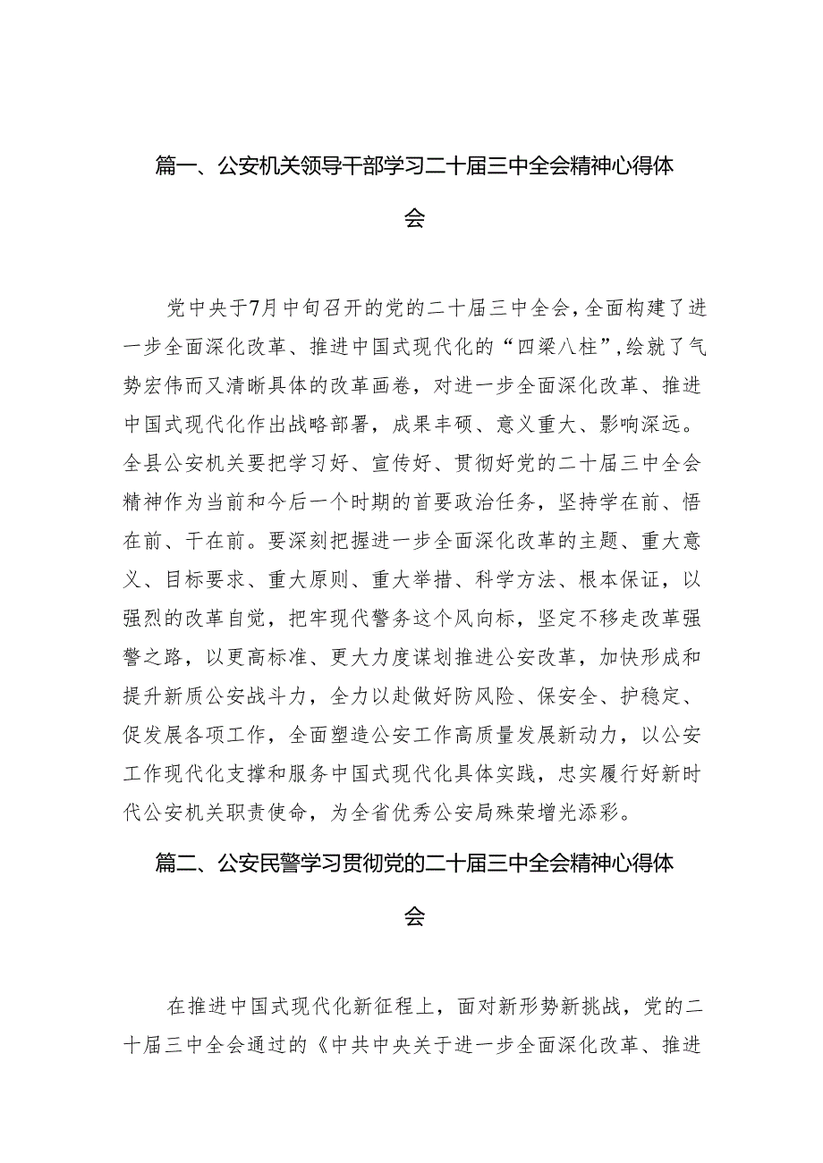 （10篇）公安机关领导干部学习二十三中全会精神心得体会范文.docx_第2页