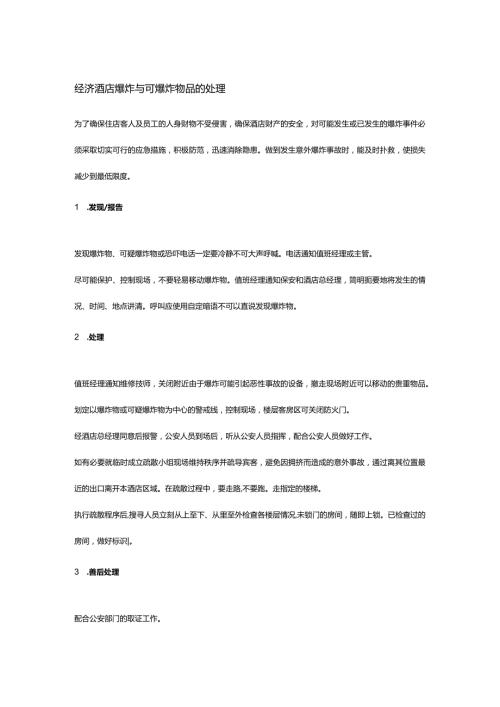 经济酒店爆炸与可爆炸物品的处理.docx