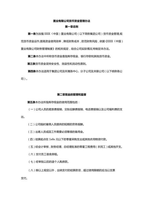 置业有限公司货币资金管理办法.docx