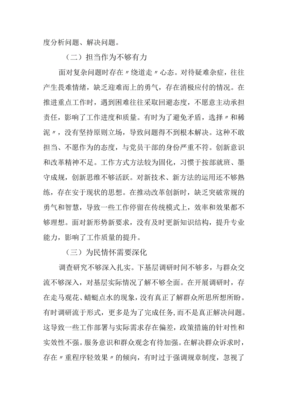 2024专题民主生活会对照检查材料.docx_第2页