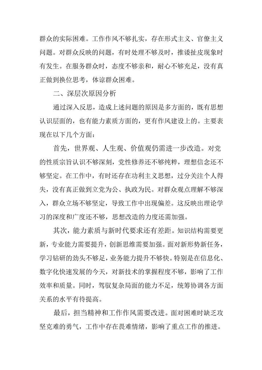 2024专题民主生活会对照检查材料.docx_第3页