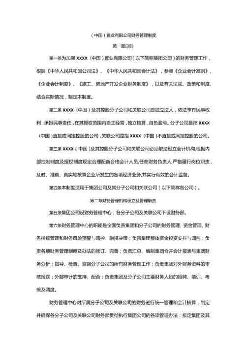 中国置业有限公司财务管理制度.docx