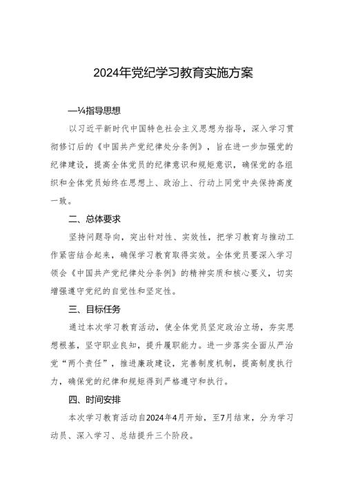 关于开展2024年党纪学习教育实施方案十六篇.docx
