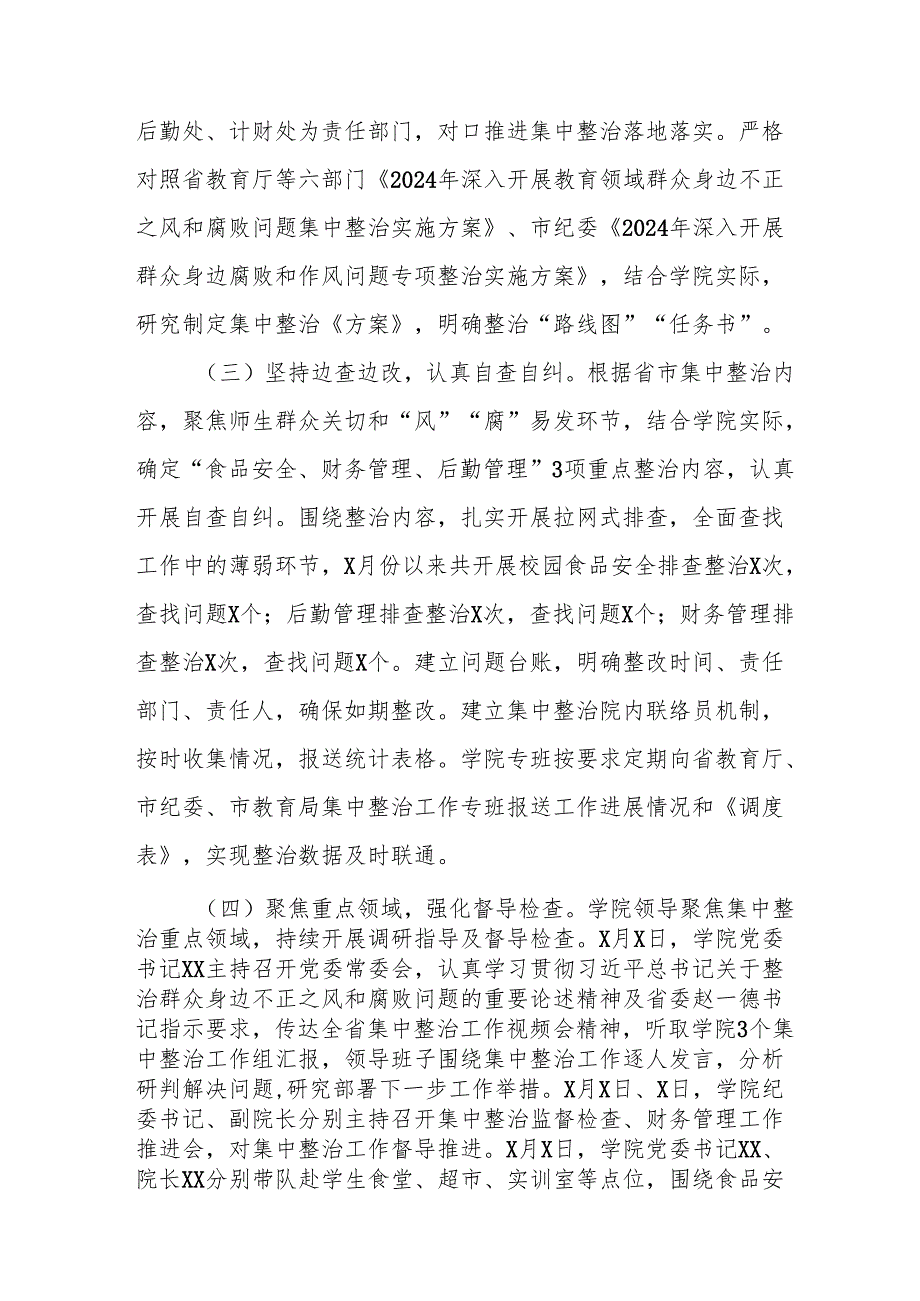 2024年关于开展群众身边不正之风和腐败问题集中整治工作情况总结 合计15份.docx_第2页