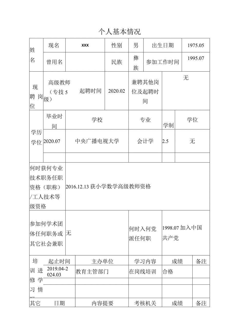 任职期满考核登记表(喜德县模板 附件3 ).docx_第3页