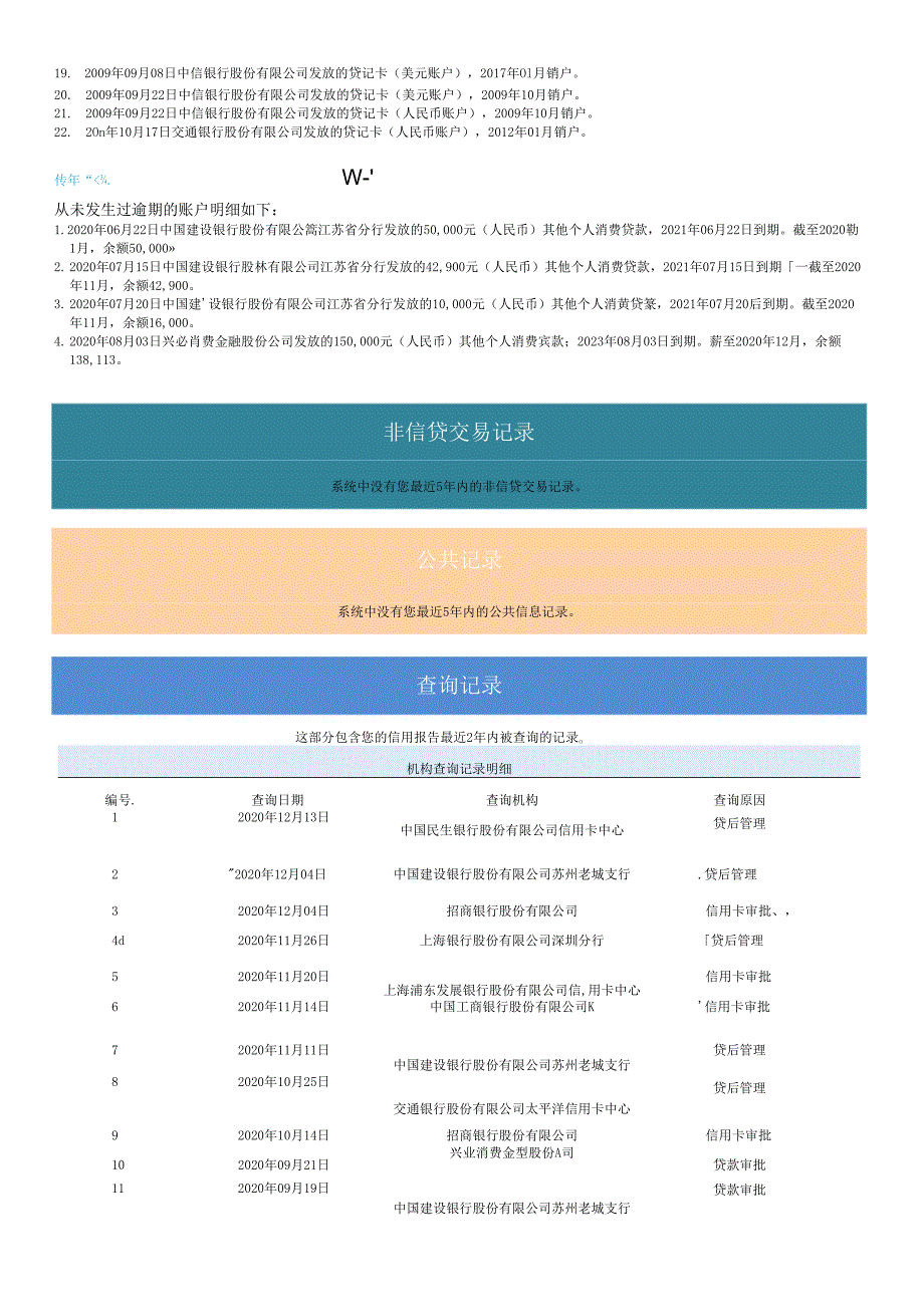 个人征信报告模板征信报告模板(2021简版带水印).docx_第2页